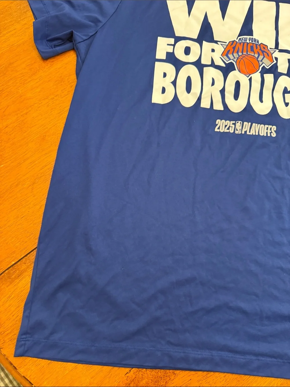 Nike Blue 'Win for the Boroughs' Knicks Playoffs T-Shirt xxl